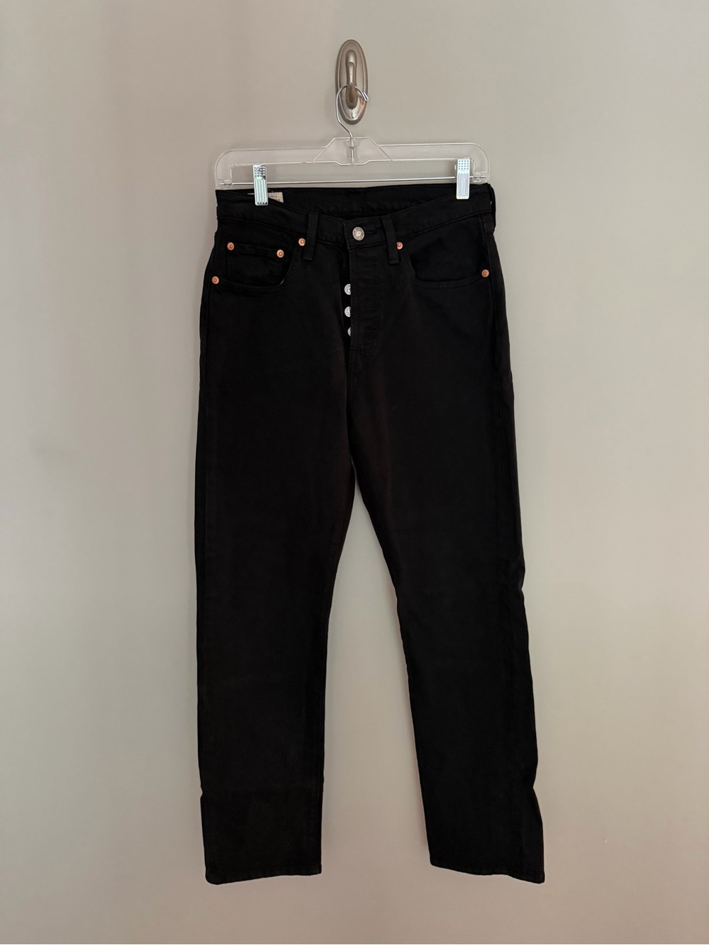 Levi’s 501 Original Black Button Fly Straight Leg Jeans - Size W27 L30